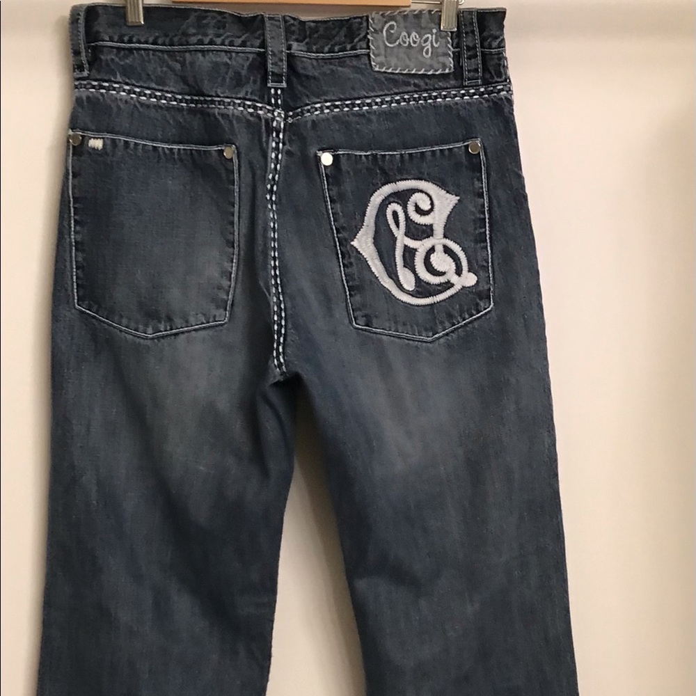Coogi Blue Men’s Jeans Double White Stitching